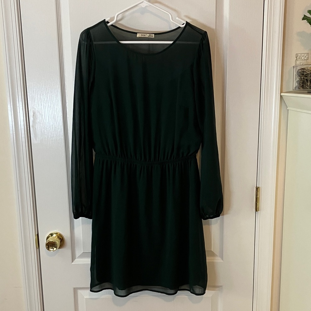 Black sheer dress with sewn in lining -medium